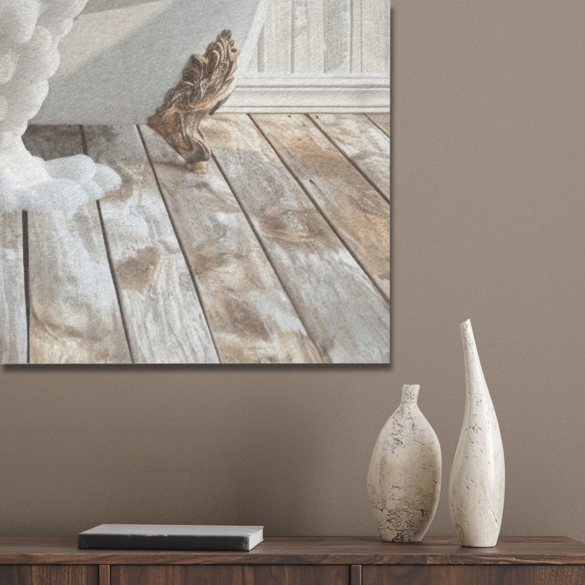 AKUSTIKBILD Esel - Tiere - Badewanne - Schaumstoff Wanddeko 70x100 cm - Weiß, Kunststoff (70/100/0.9cm) - MuchoWow
