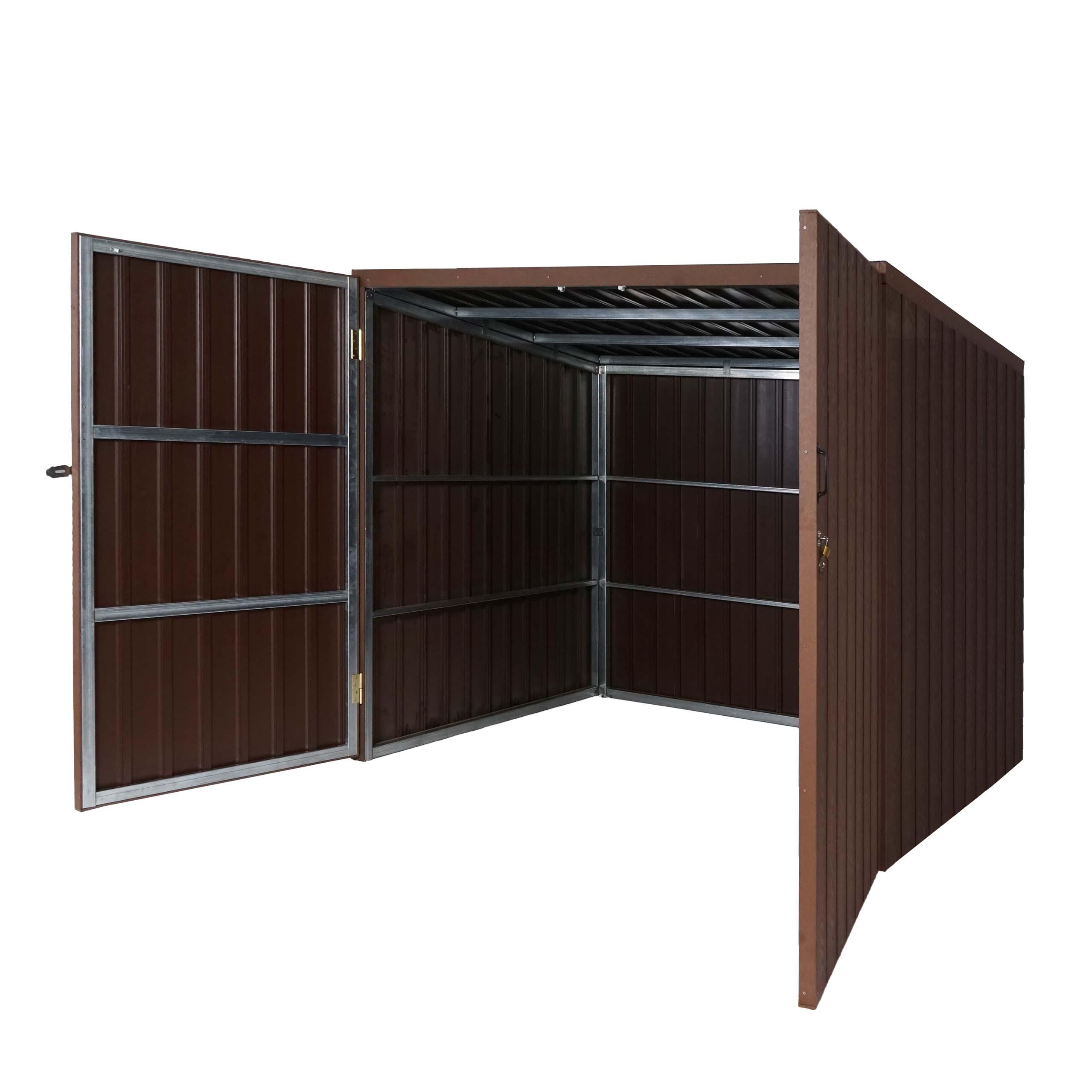 FAHRRADGARAGE 4ER Braun - Braun, Holz (213/172/160cm) - MCW