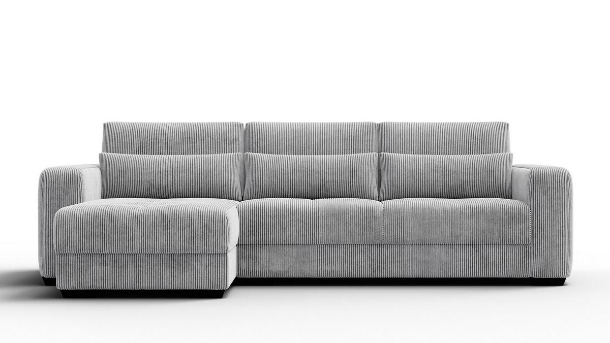 ECKSOFA OLI 4-Sitzer links, hellgrau - Hellgrau, Holz/Textil (295/172cm) - Wozimo
