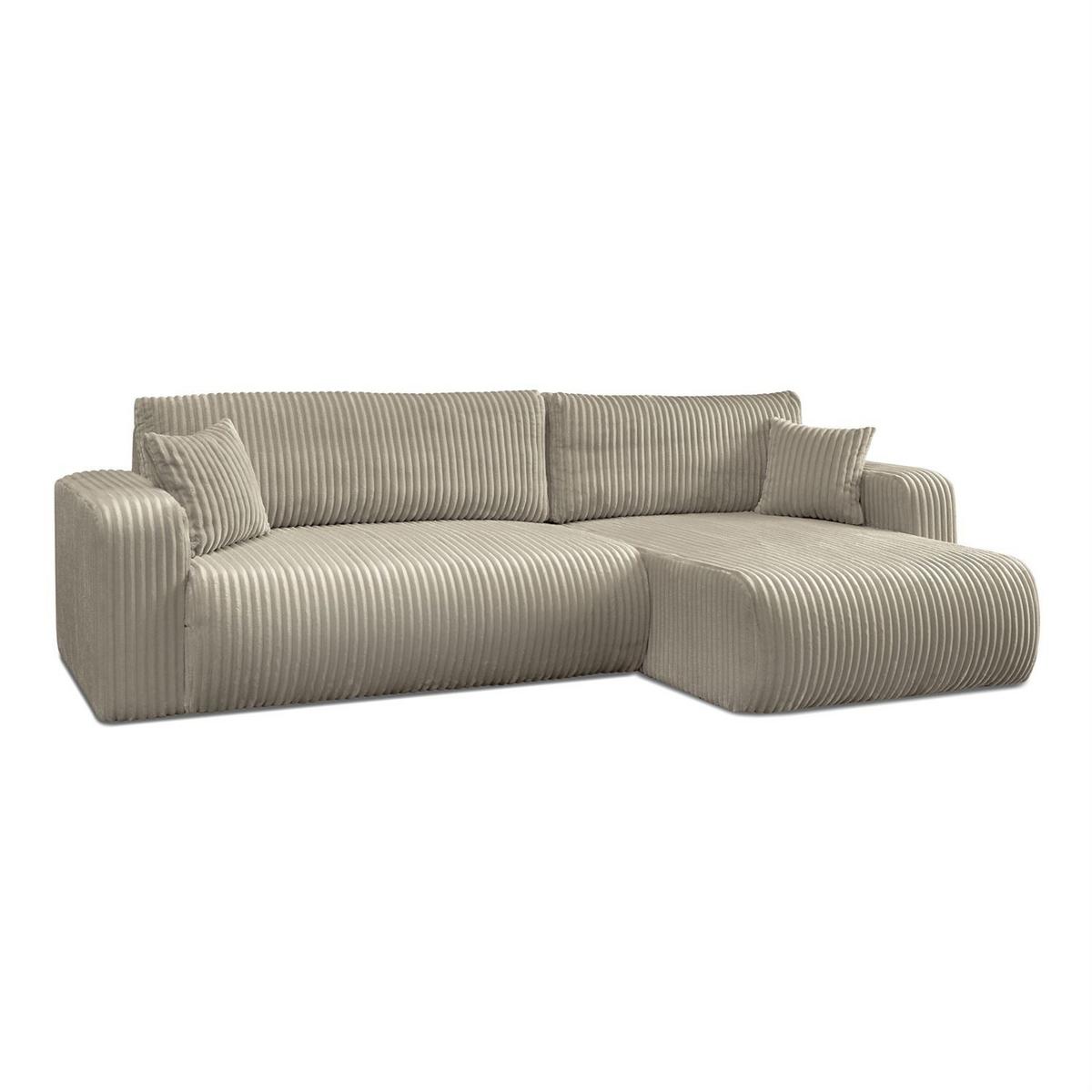 ECKSOFA PRESTIGE SOFT mit Schlaffunktion und Bettkasten, Tilia 08 - Beige, Textil (277/143cm) - Lookway