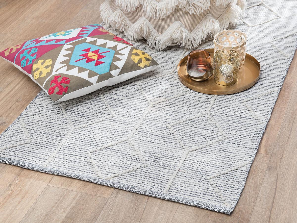 TEPPICH geflochten Edremit 150/80 cm - Grau, Textil (80/150cm) - Beliani