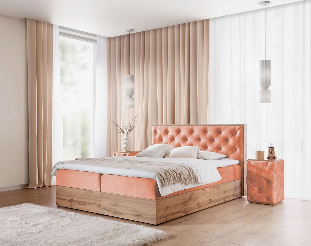 BOXBETT Maximo In Torre - Aubergine, Holzwerkstoff/Textil (160/200cm) - Fun Möbel