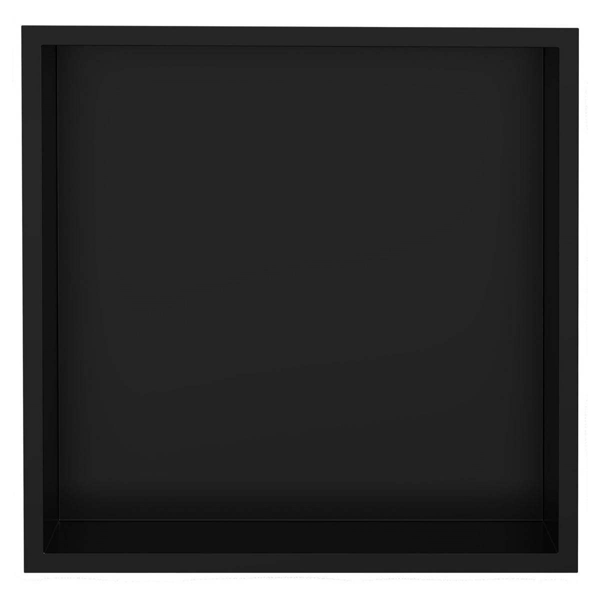 DUSCHNISCHE Schwarz 30/30 cm mit Rahmen - Schwarz, Metall (30/30/10cm) - LuxeBath