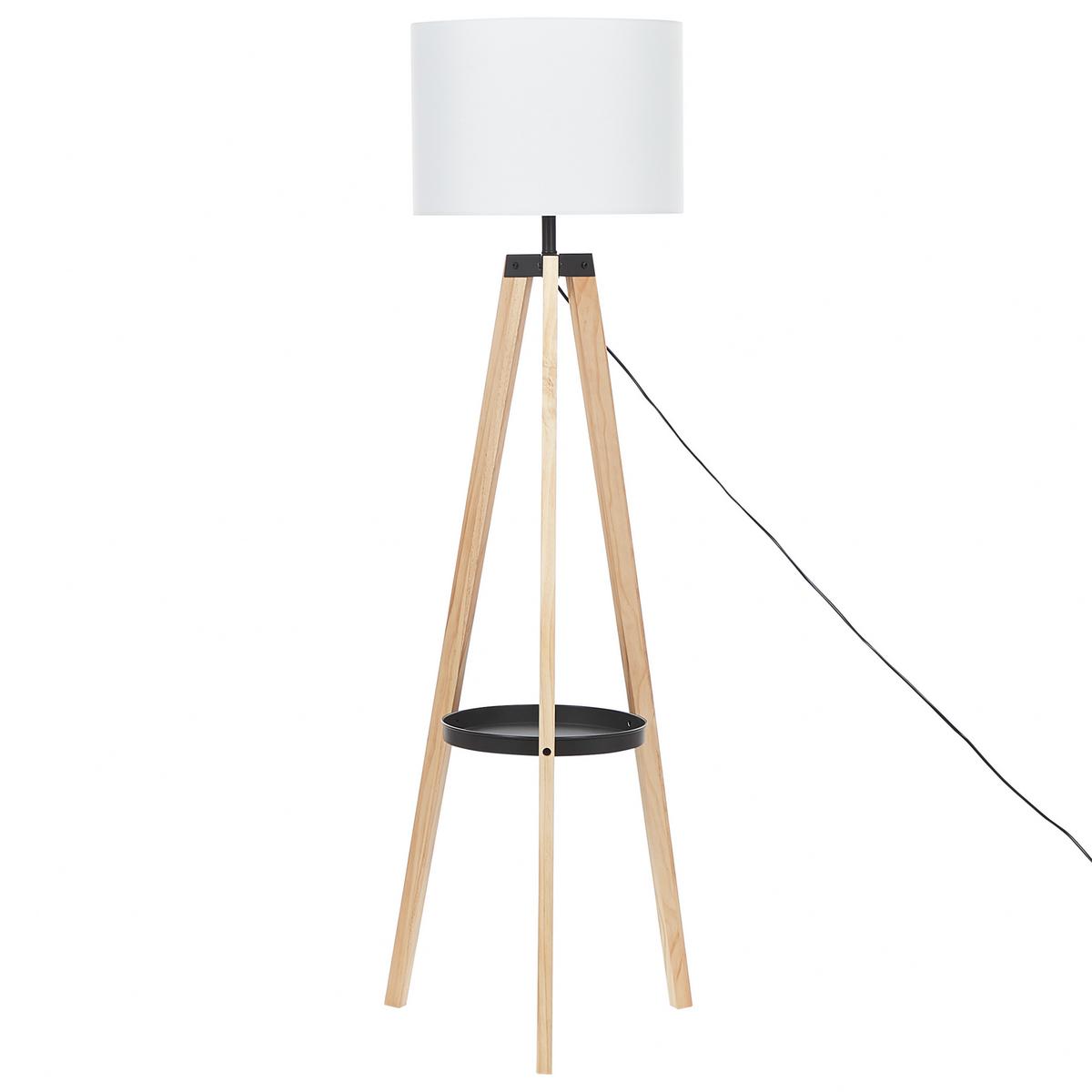 STEHLAMPE Bluff 41/41/149 cm - Hellbraun, Holz (41/41/149cm) - Beliani