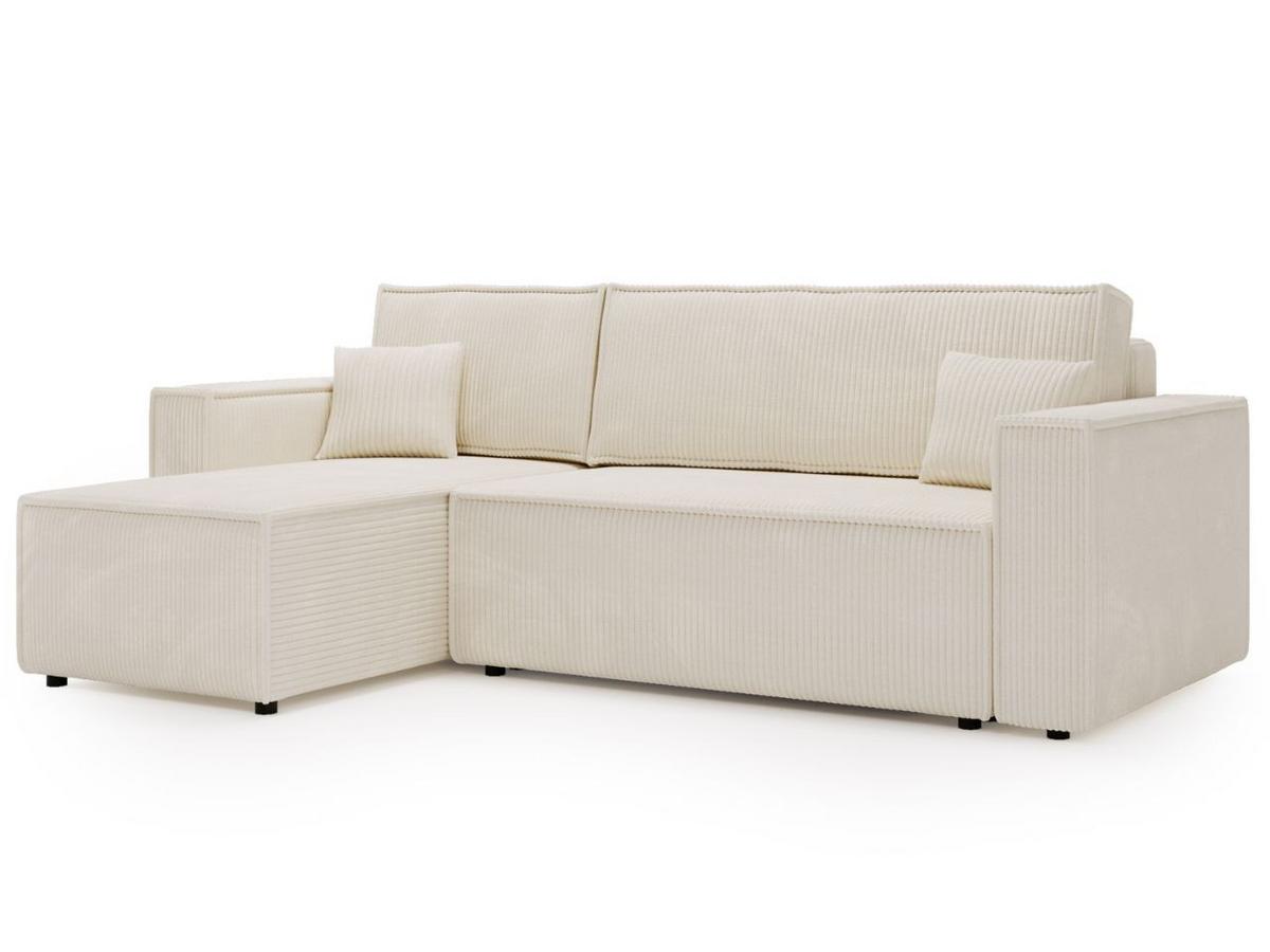 ECKSOFA Prato L Beige - Beige/Schwarz, Holz/Textil (253/145cm) - Graingold