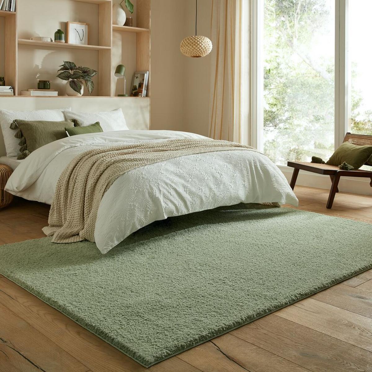 TEPPICH Waschbar GIPPING in Salbeigrün, einfarbig, 200 x 290 cm - Grün, Textil (290/200cm) - KADIMA DESIGN