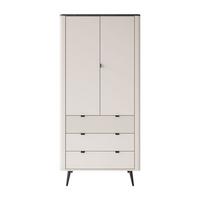 KLEIDERSCHRANK AUTUMN 2D3S zweitürig mit Schubladen, Kaschmir / Grauer Stein - Beige/Grau, Holzwerkstoff (90/191/40cm) - Lookway