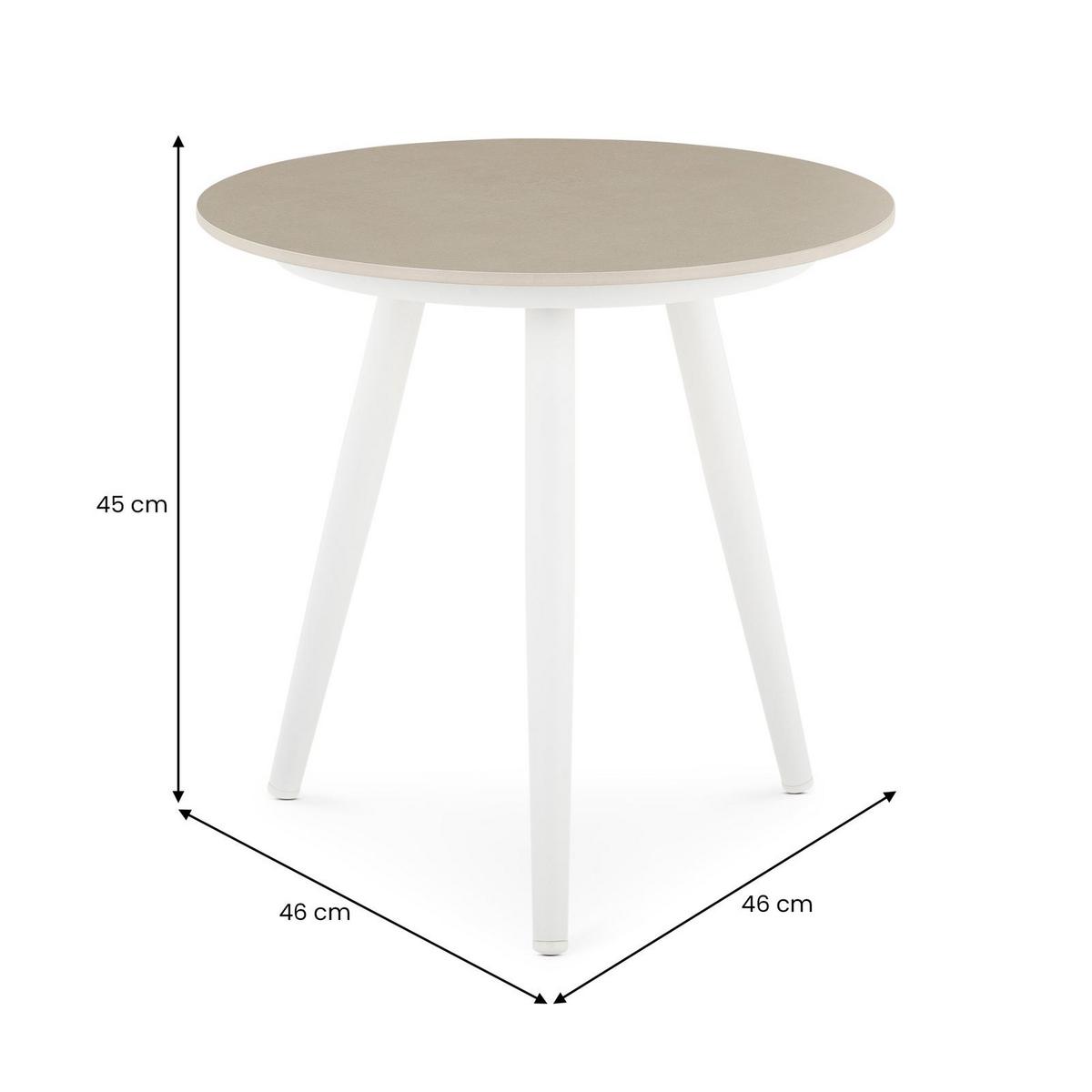 BEISTELLTISCH ROSALIA - Beige/Weiß, Metall (46/46/45cm) - IDIMEX