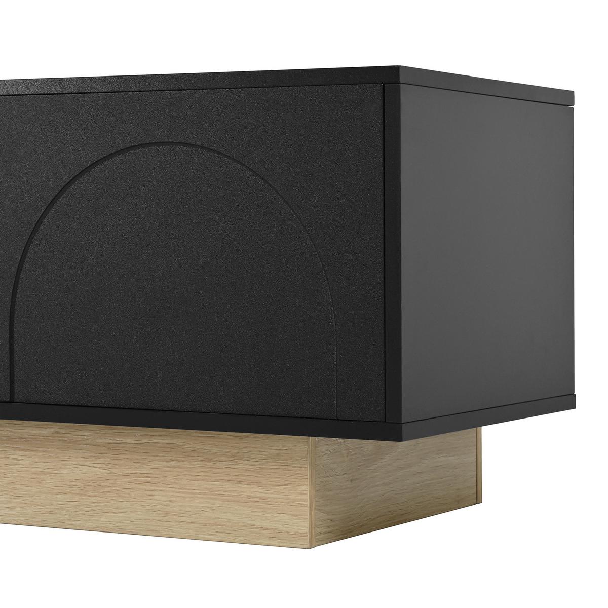 TV-LOWBOARD holzoptik & geschwungenes design - Schwarz, Holzwerkstoff (175/41.5/40cm) - Urban Meuble