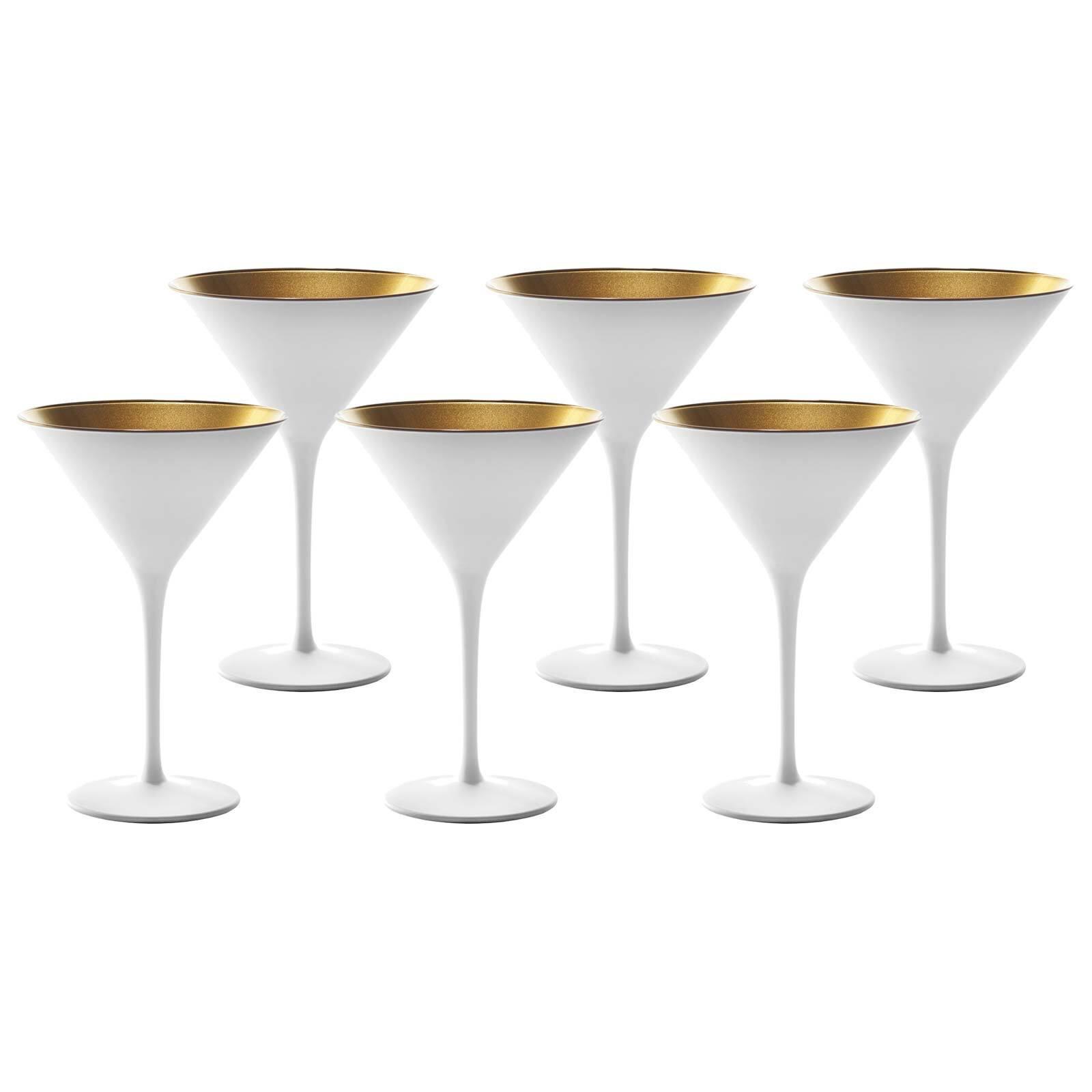 COCKTAILSCHALEN Elements Weiß-Gold 240 ml 6er Set - Goldfarben/Weiß, Glas (0.24L) - Stölzle Lausitz