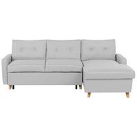 ECKSOFA Polsterbezug Hellgrau rechtsseitig Flakk - Hellgrau, Textil (232/147cm) - Beliani