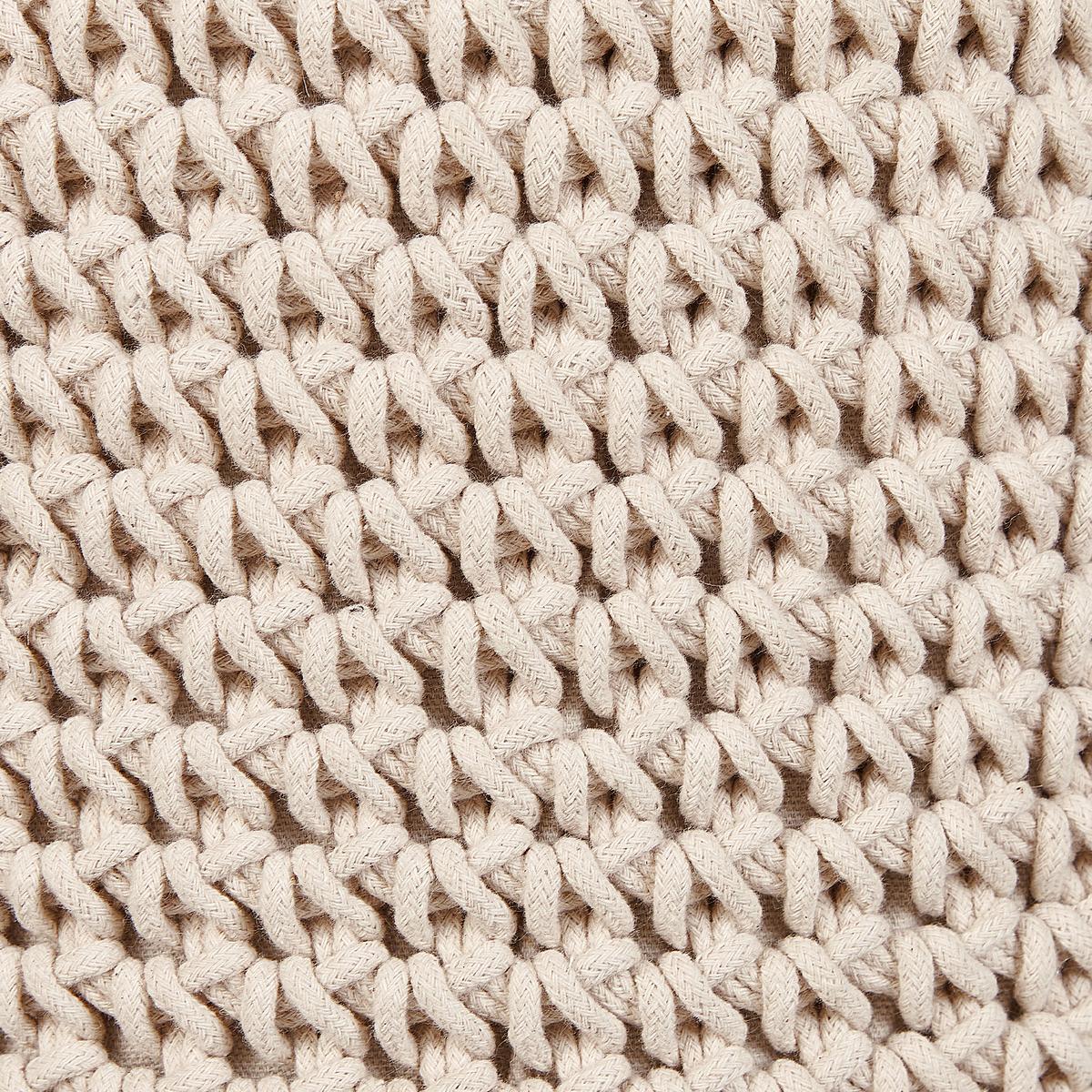 HOCKER Beige Mardan - Beige/Braun, Naturmaterialien (40/40/40cm) - Beliani