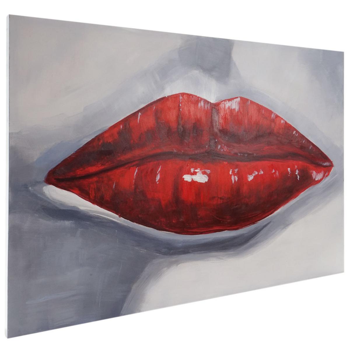 ÖLGEMÄLDE LIPPEN HANDGEMALT Mehrfarbig - Multicolor, Textil (120/85cm) - MCW