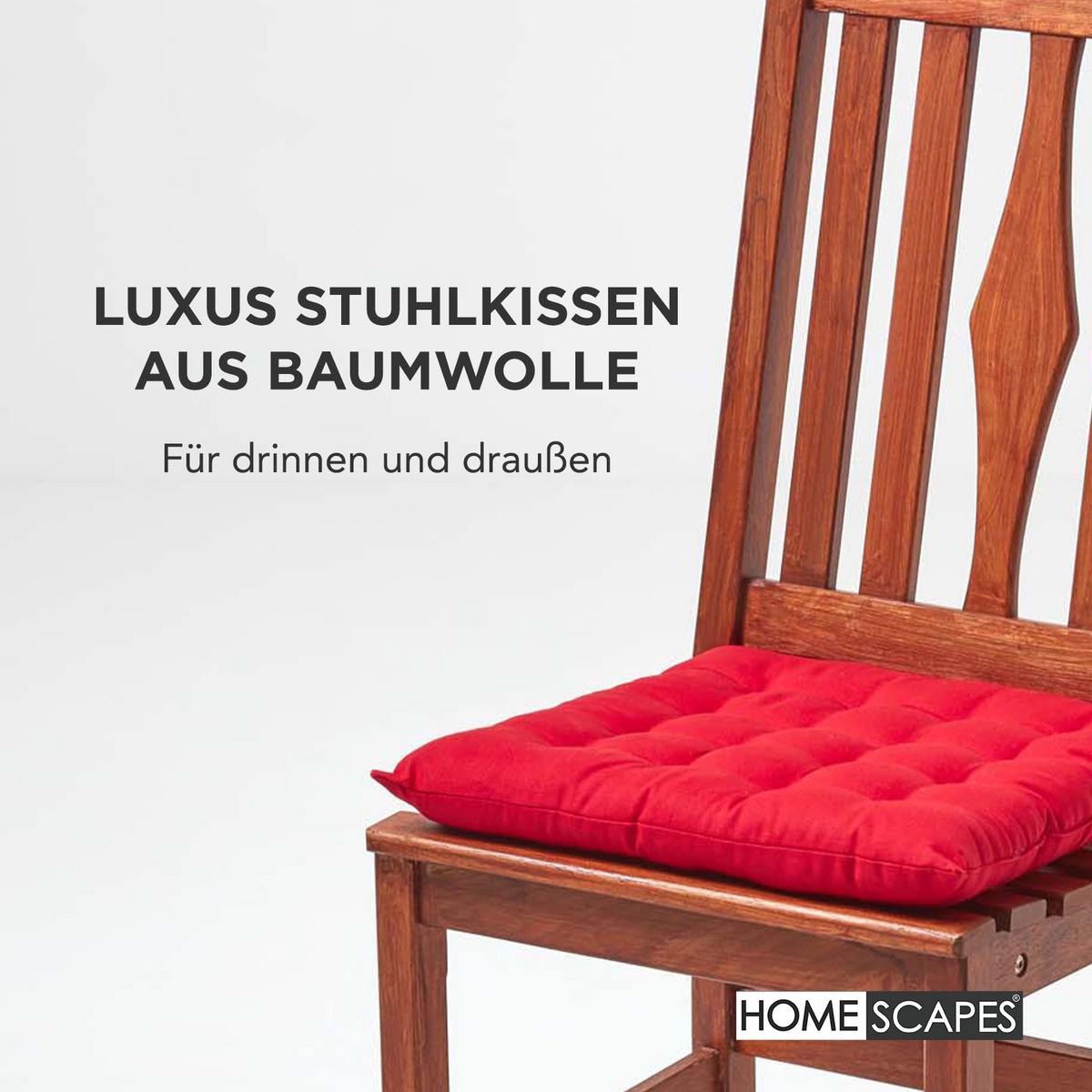 STUHLKISSEN 4er-Set rot 40/40/6,5 cm - Rot, Textil (40/40/6.5cm) - Homescapes