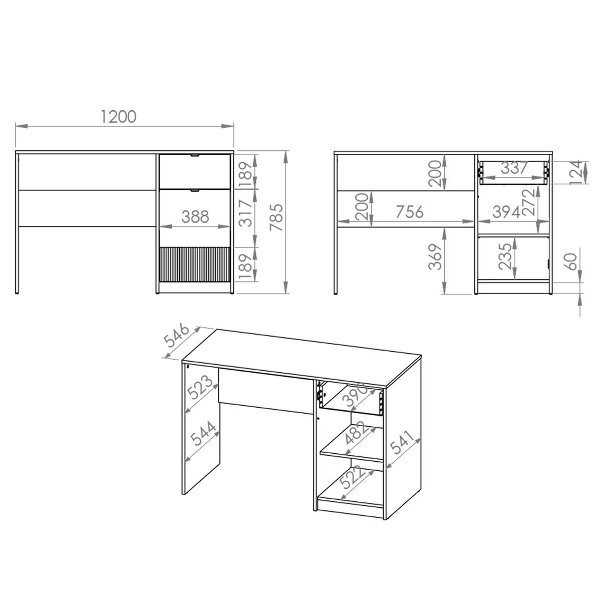 SCHREIBTISCH Ronan Weiß - Weiß, Holzwerkstoff (120/55/79cm) - Petits-meubles