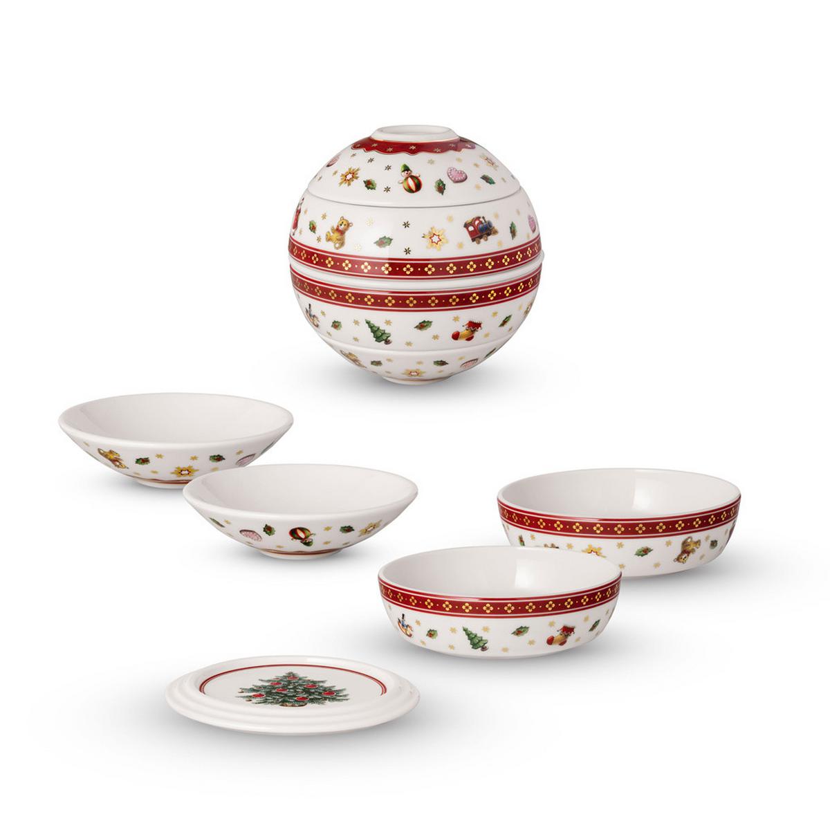 LA PETIT BOULE DINNER-SET Toy's Delight weiß-rot - Rot/Weiß, Keramik (14/13.7/14cm) - Villeroy & Boch