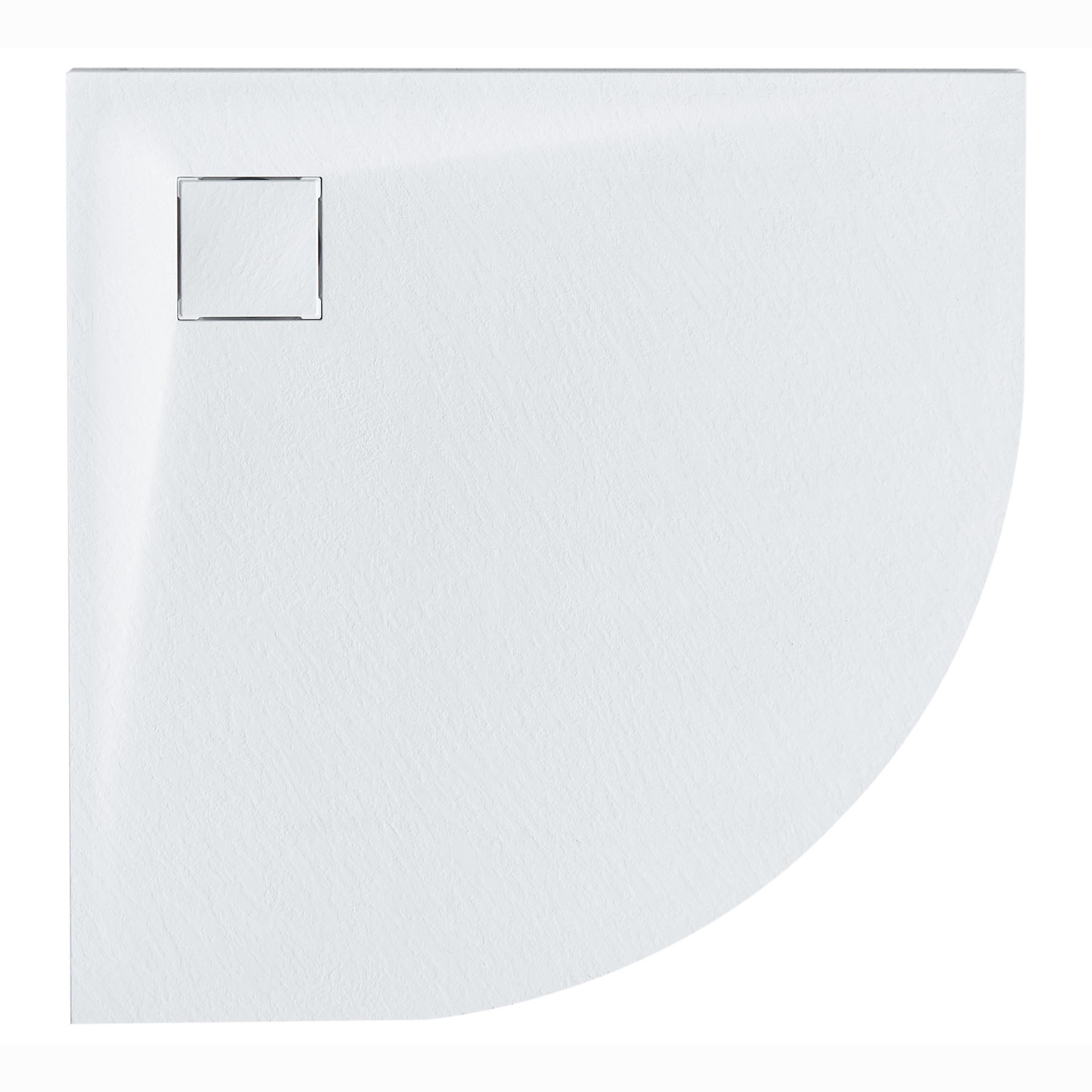DUSCHWANNE 80/80/3 cm Weiß Paron - Weiß, Kunststoff (80/3/80cm) - Beliani