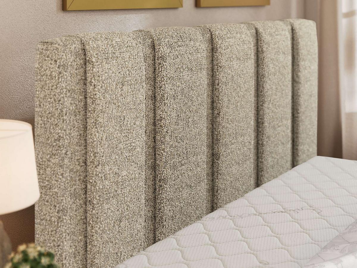 POLSTERBETT SAVINO CLASSIC 140/200 - Beige Struktur - Multipocket-Matratze - Beige/Schwarz, Kunststoff/Textil (140/200cm) - MKS