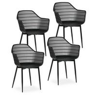GARTENSTÜHLE MARGHERITA 4er-Set schwarz - Schwarz, Textil (60/86/52cm) - IDIMEX