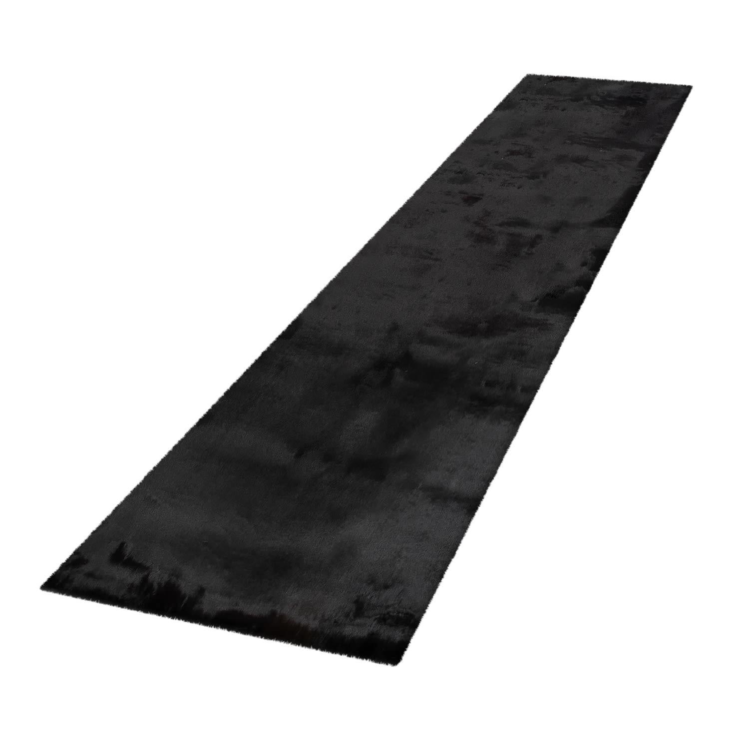 HOCHFLORTEPPICH, einfarbig, Schwarz, 80 x 300 cm - Schwarz, Textil (300/80cm) - KADIMA DESIGN