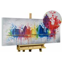 ACRYLBILD HANDGEMALT 120/60 cm - Multicolor/Grau, Holz/Textil (120/60cm) - KUNSTLOFT