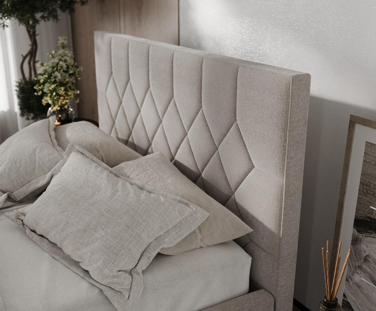 POLSTERBETT Brisa 160/200 cm Beige im Asti Stoff - Beige/Schwarz, Holz/Holzwerkstoff (160/200cm) - AltaBeds