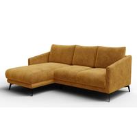 ECKSOFA VILT 3-Sitzer, safran - Gelb/Schwarz, Holzwerkstoff/Textil (221/156cm) - Wozimo