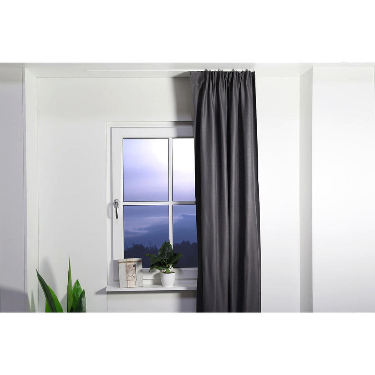 GARDINENSCHIENE auf Maß 1-lauf Deckenmontage Minimal 100cm - Weiß, Metall (100cm) - Deco-Raum