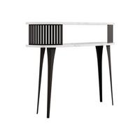 KONSOLENTISCH Roenni Oval - Schwarz/Weiß, Holzwerkstoff/Metall (100/25/86cm) - MIRJAN24