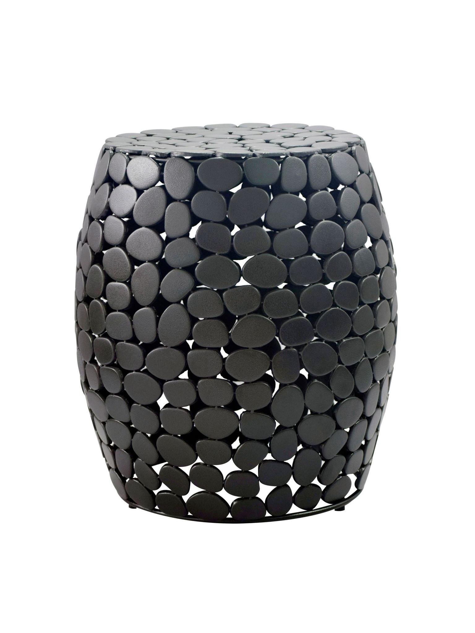 BEISTELLTISCH DIEMEL, Aluminium, handgefertigt, Schwarz, Ø 40 x 46 cm - Schwarz, Metall (40/40/46cm) - KADIMA DESIGN