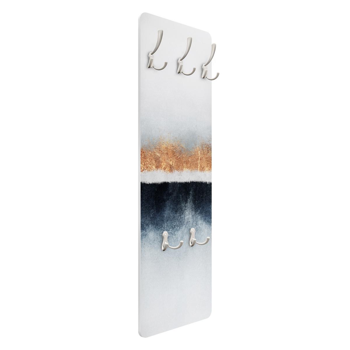 WANDGARDEROBE - Goldener Horizont Aquarell 34/105 cm - Goldfarben, Holzwerkstoff (34/105/1.6cm) - Bilderwelten