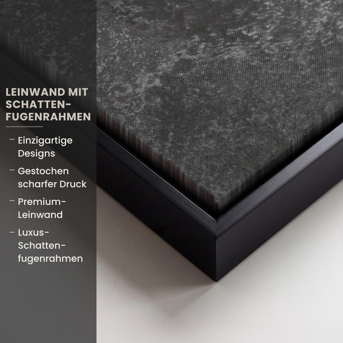 LEINWAND Bilder mit Rahmen - Pfeffer - Kräuter - Gewürze - Beton - 70x50 - Dunkelgrau, Textil (70/50cm) - MuchoWow