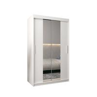SCHIEBETÜRENSCHRANK mit Spiegel TOKYO 1 200/120/62 2-türig - Silberfarben/Weiß, Holz/Kunststoff (120/200/62cm) - MÖBEL KRYSPOL
