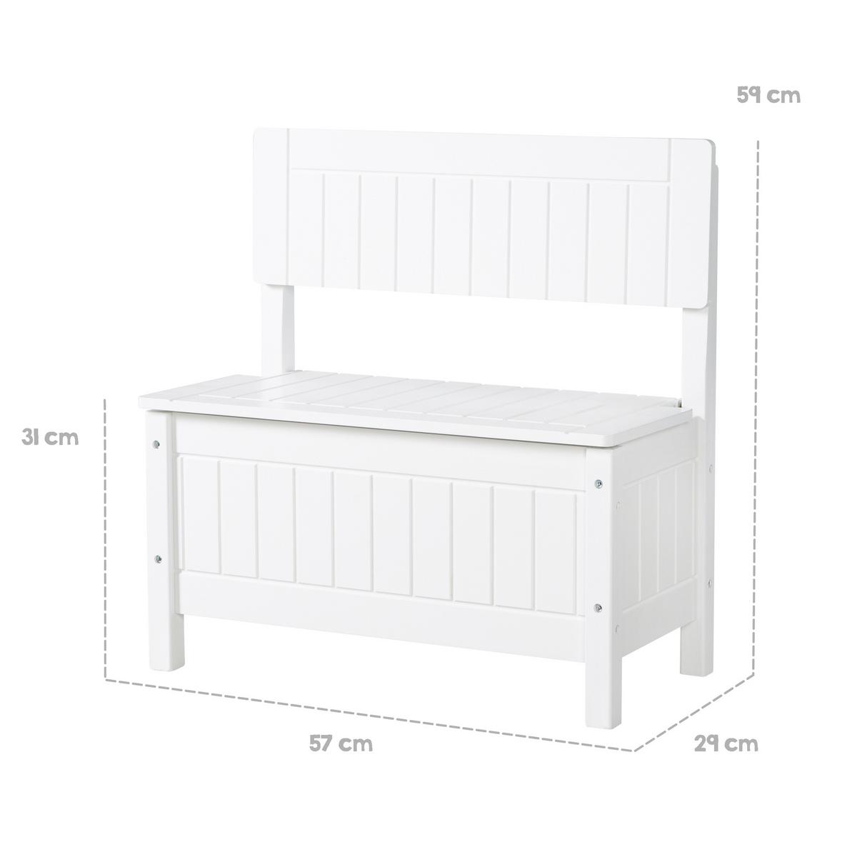 KINDERTRUHENBANK - Weiß, Holzwerkstoff (57/58.5/30cm) - Roba
