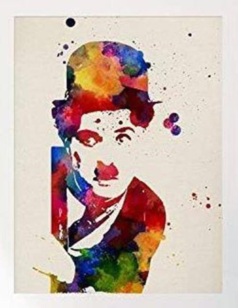 POSTER Charlie Chaplin A4 Rahmenlos - Klar, Papier (29.7/5/21cm) - Nacnic