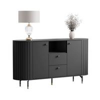 SIDEBOARD ELODIE 150 2T2S Schwarz - Eichefarben, Holzwerkstoff (150/81/40cm) - Lookway