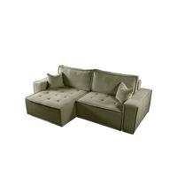 ECKSOFA Schlafsofa Flosi In Raven - Grün, Holzwerkstoff/Textil (248/140cm) - Fun Möbel
