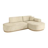 ECKSOFA Ottomane Rechts MARI-L1-v2 - 243x171x83 cm Beige Velours - Beige, Holzwerkstoff/Textil (171/243cm) - ALTDECOR