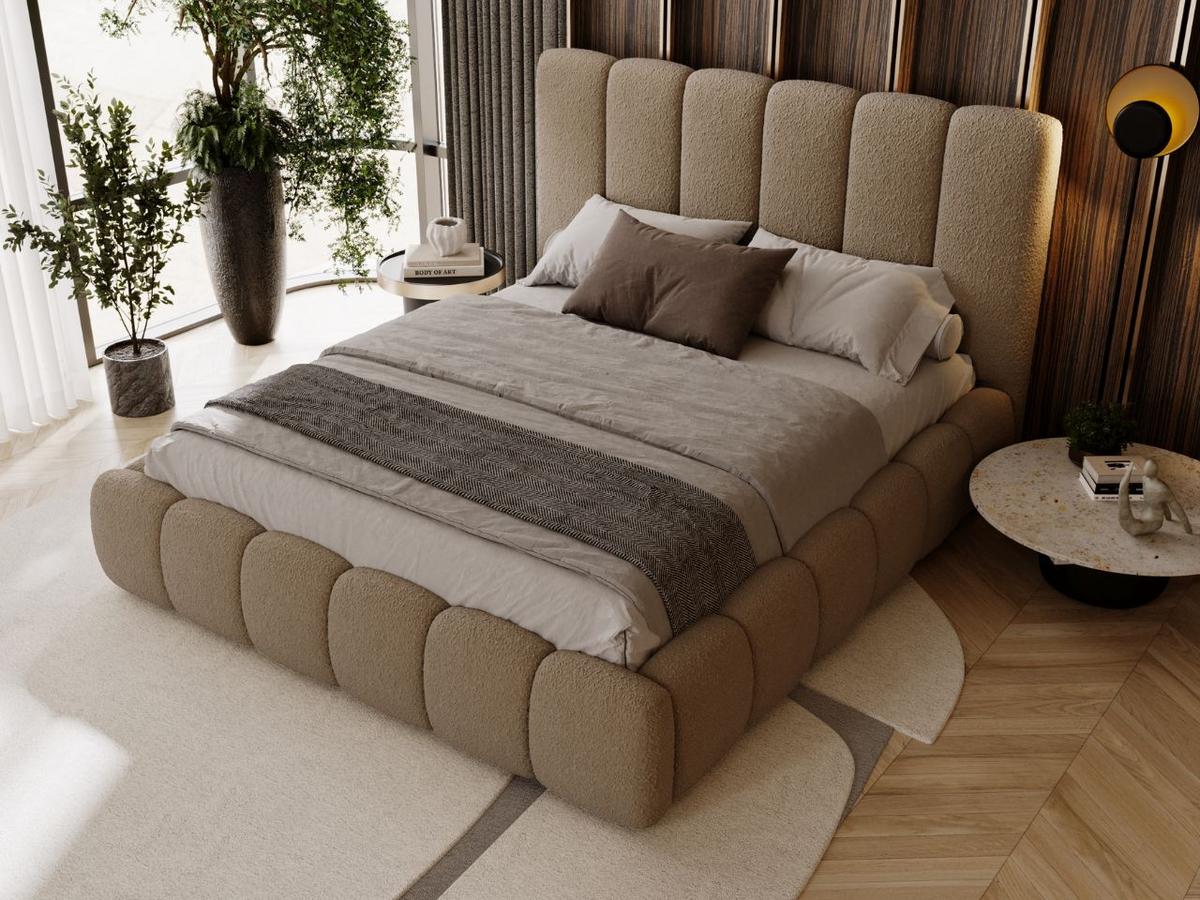 POLSTERBETT Imperial 180x200 Bouclé-Stoff Braun - Braun, Textil (180/200cm) - Graingold