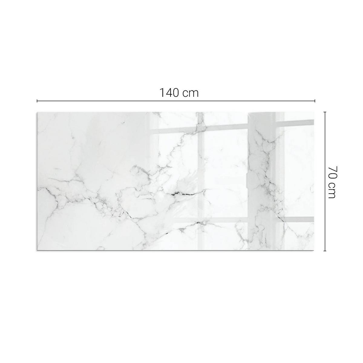GLASPLATTE für Kamin 140x70 cm - Weiß, Glas (140/70/0.4cm) - TULUP