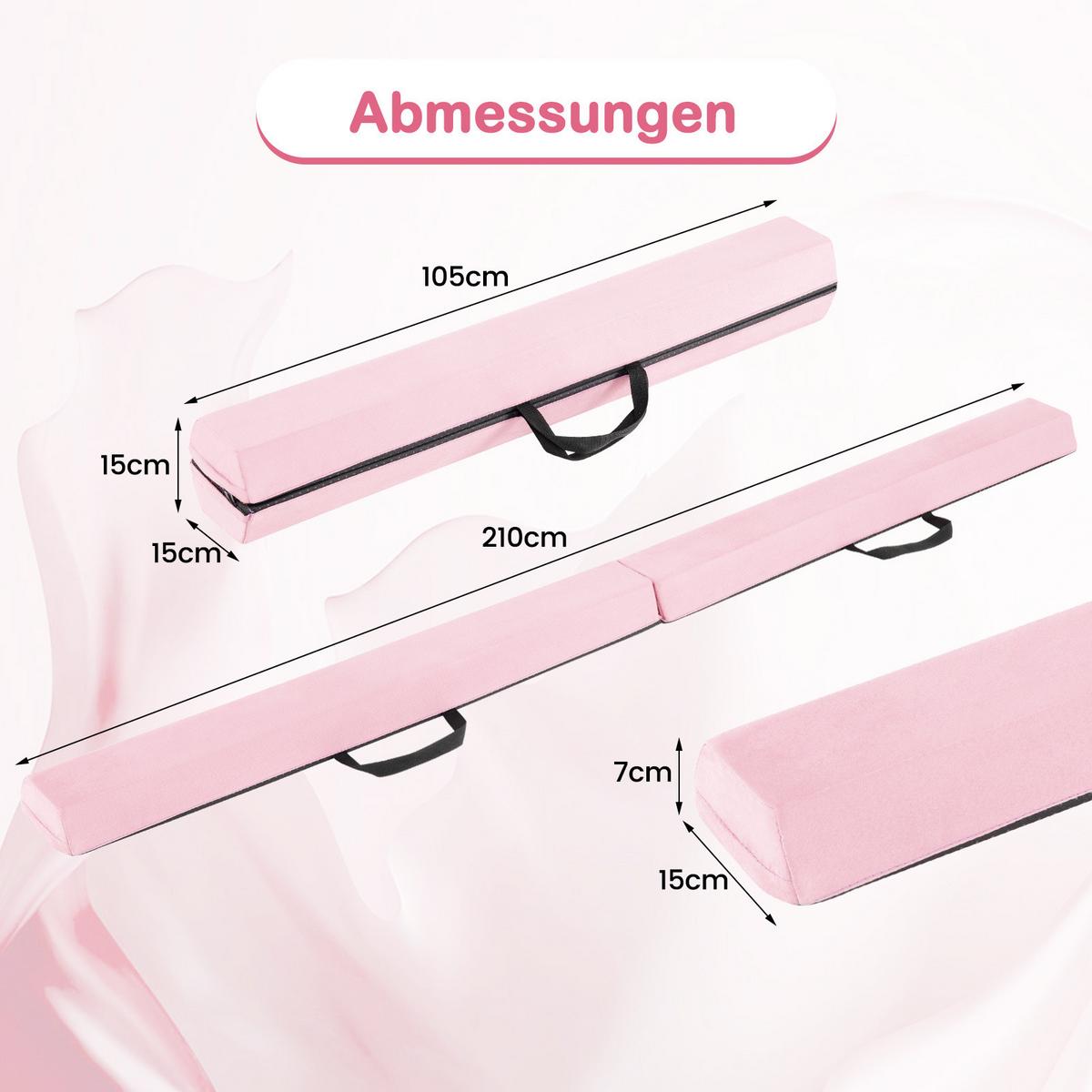 SCHWEBEBALKEN Rosa - Pink, Textil (210/15cm) - COSTWAY