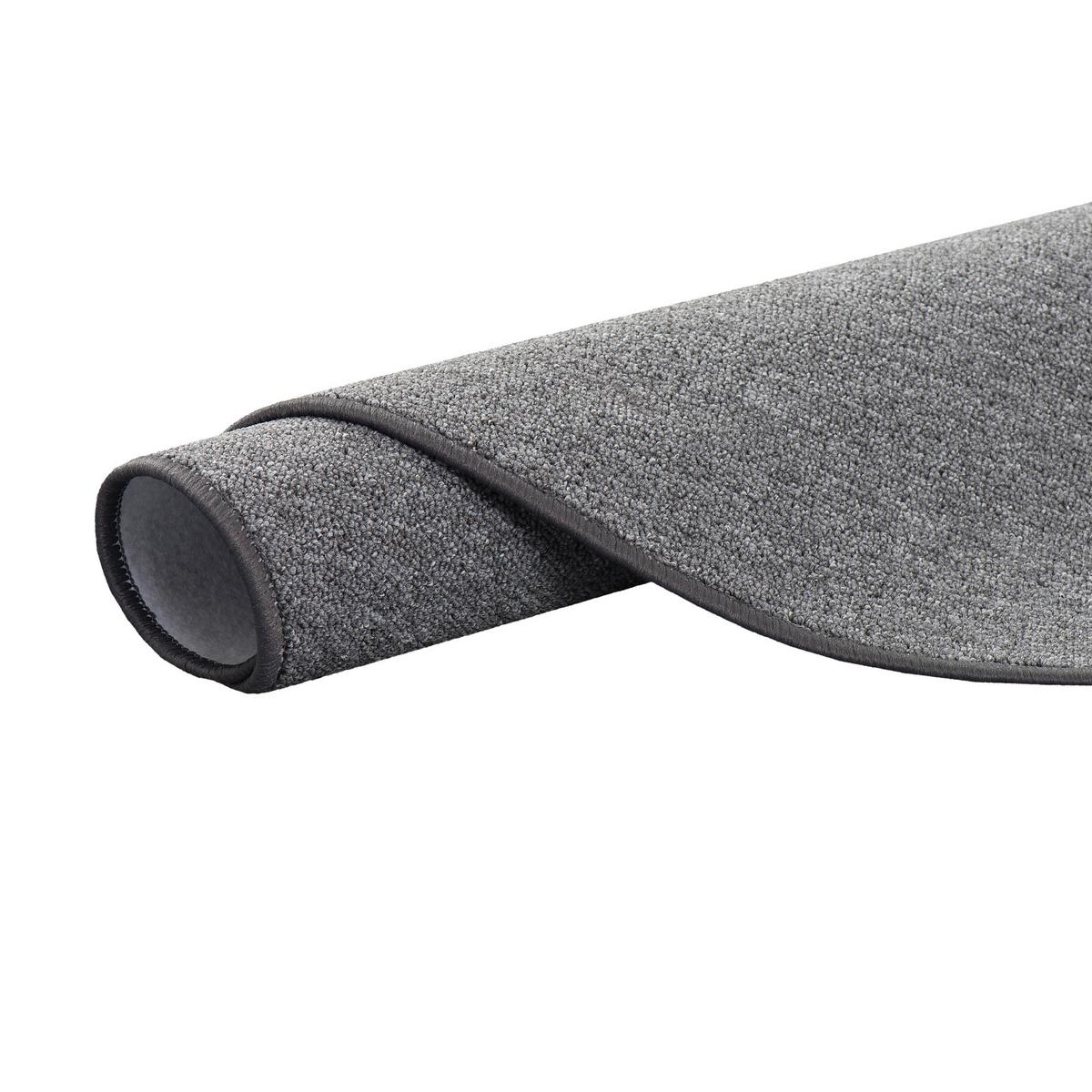 FEINSCHLINGEN VELOUR TEPPICH STRONG RUND - Anthrazit, Textil (133/133cm) - Snapstyle