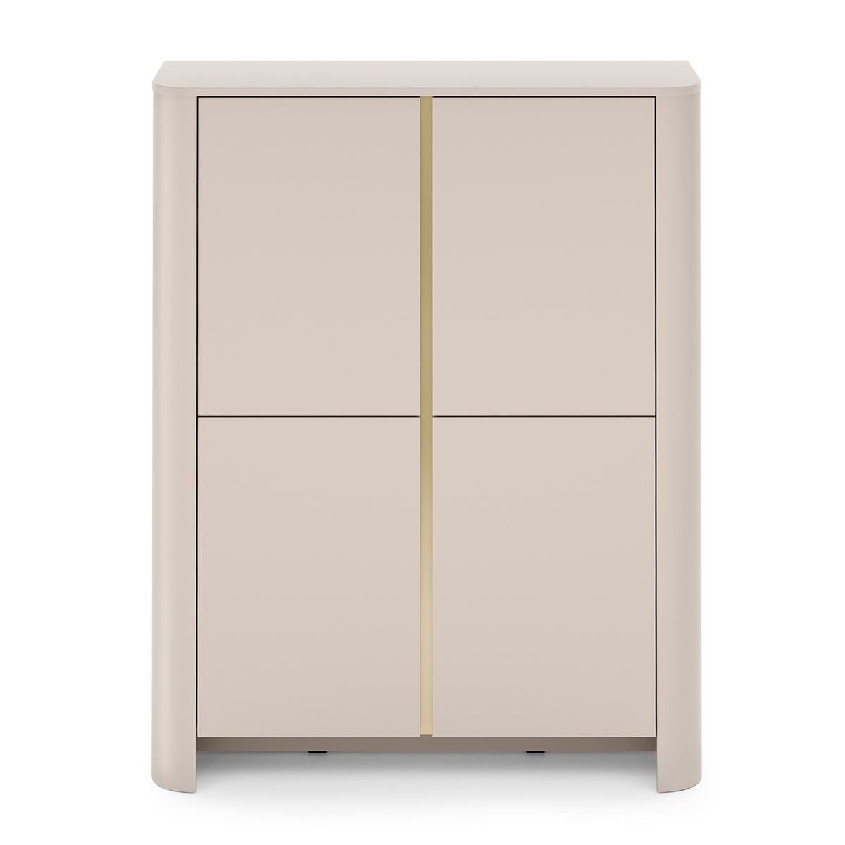 HIGHBOARD AVORIO 103/132/39cm 4 Türen Kaschmir - Kaschmir, Holzwerkstoff (103/132/39cm) - MASSENO