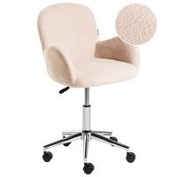 SCHREIBTISCHSTUHL Bouclé Hellbeige Priddy - Beige, Textil (60/79/60cm) - Beliani
