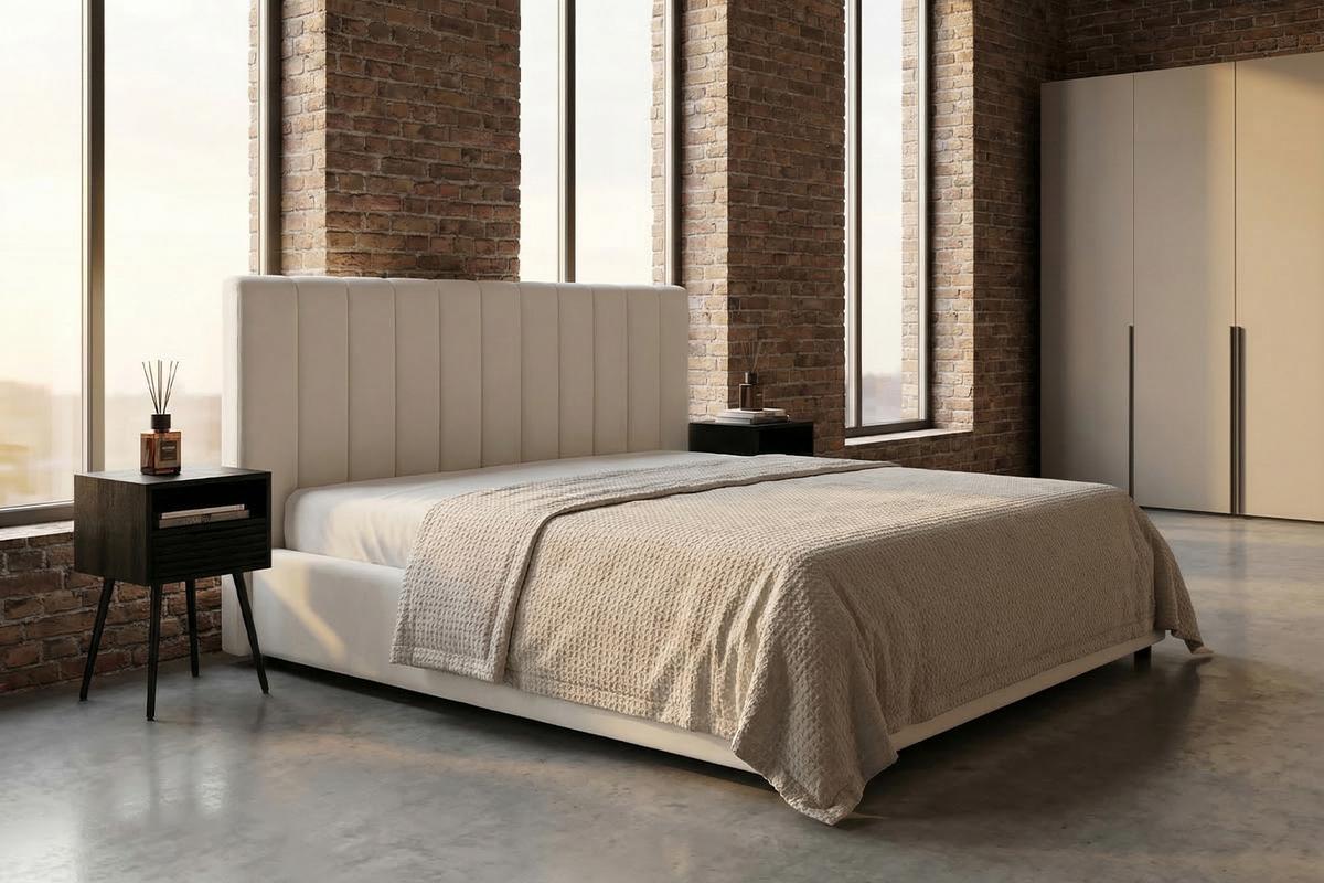 POLSTERBETT CATTURA Cremeweiß Velvet - Creme/Weiß, Textil (200/200cm) - KAWOLA