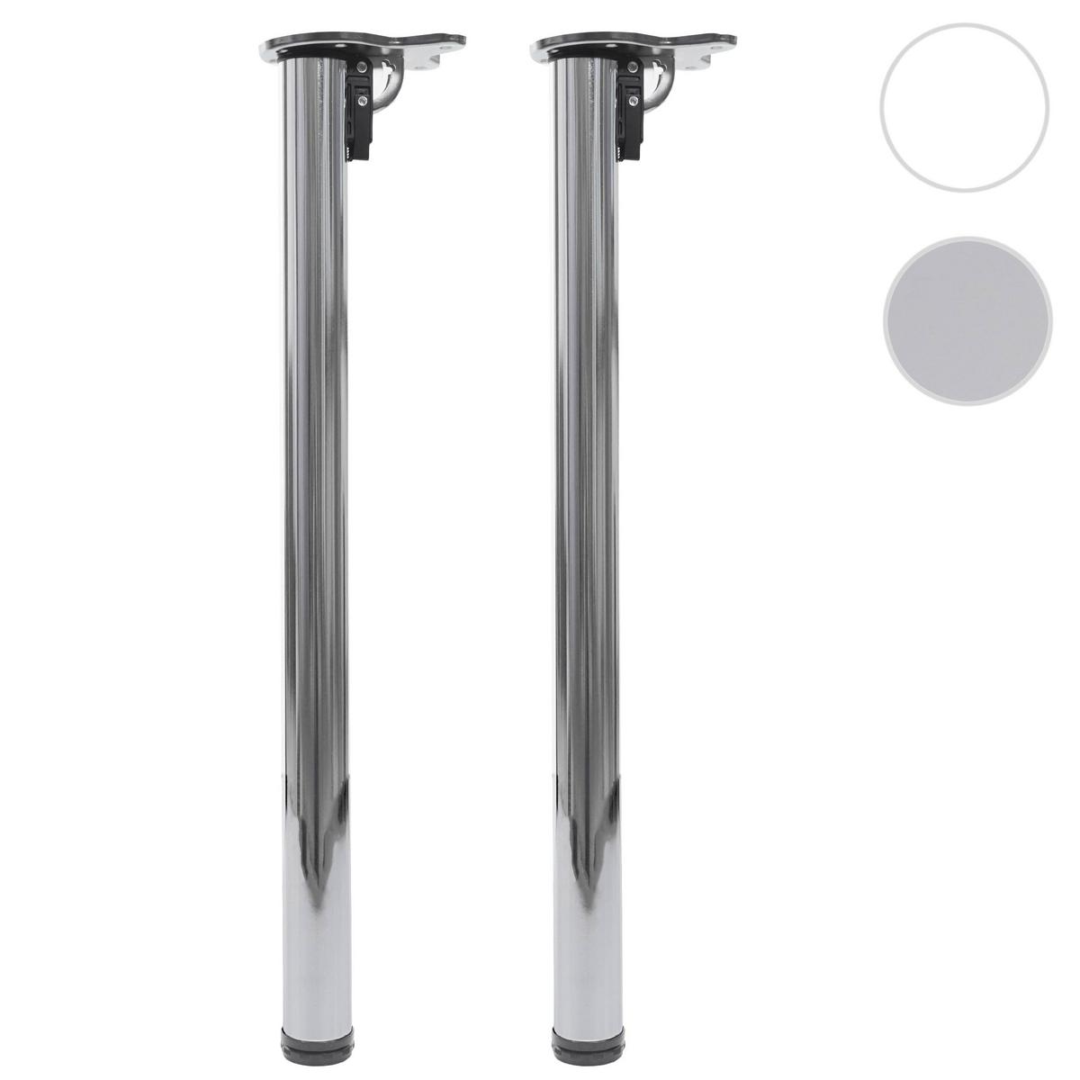 TISCHBEIN rund Silber 2er-Set - Silberfarben, Metall (5/72/14cm) - MCW