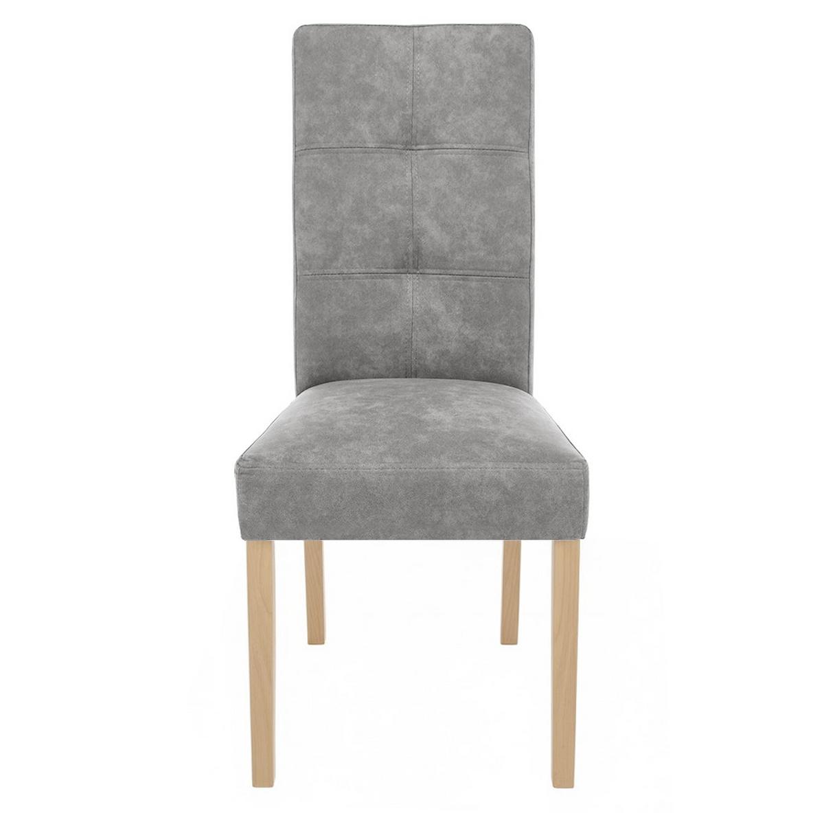 STUHL Solis mit Buchenholzbeinen, Polsterstuhl, Hellgrau - Buchefarben/Hellgrau, Holz (45/100/42cm) - Beautysofa