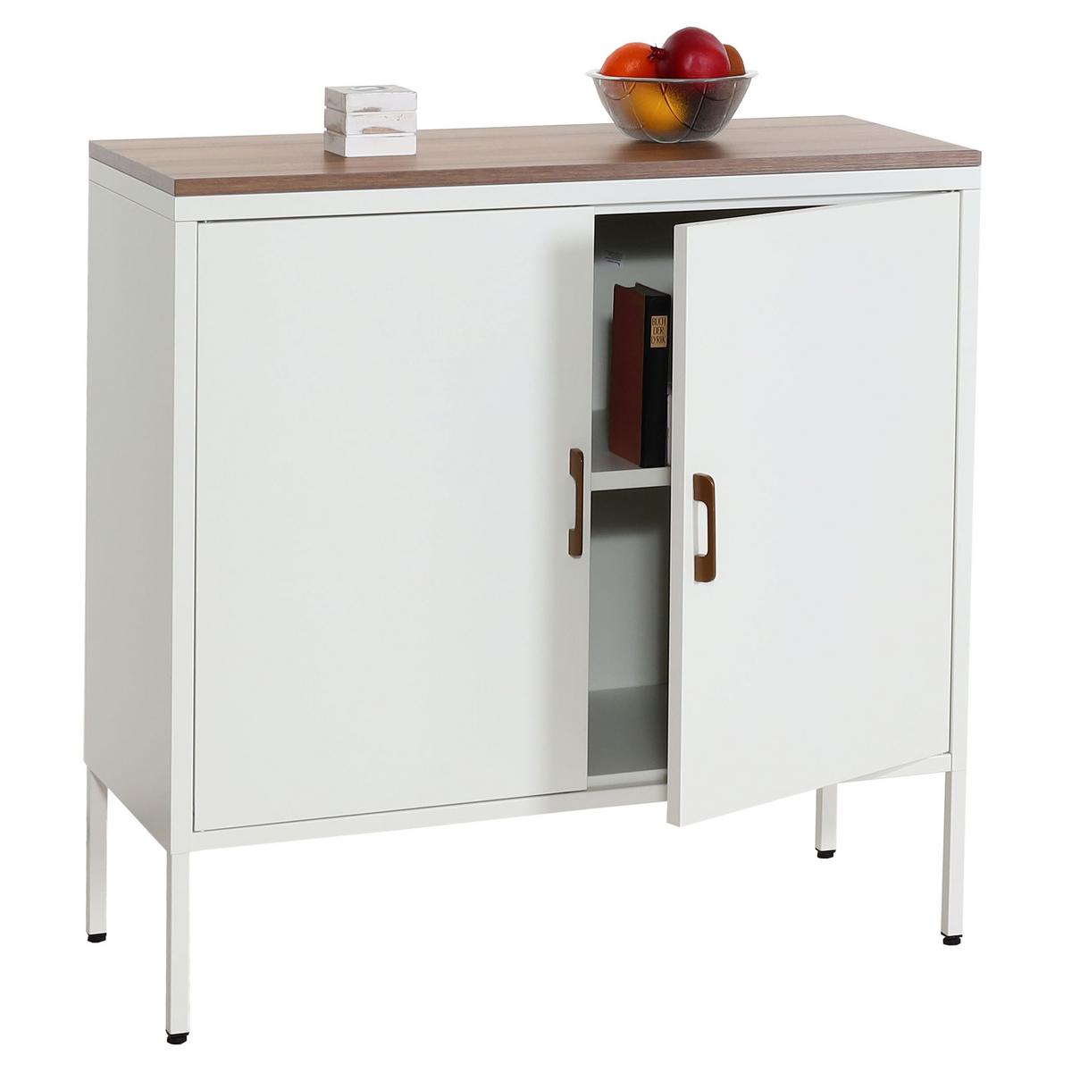 KOMMODE -2 Weiß - Weiß, Metall (90/90/40cm) - MCW