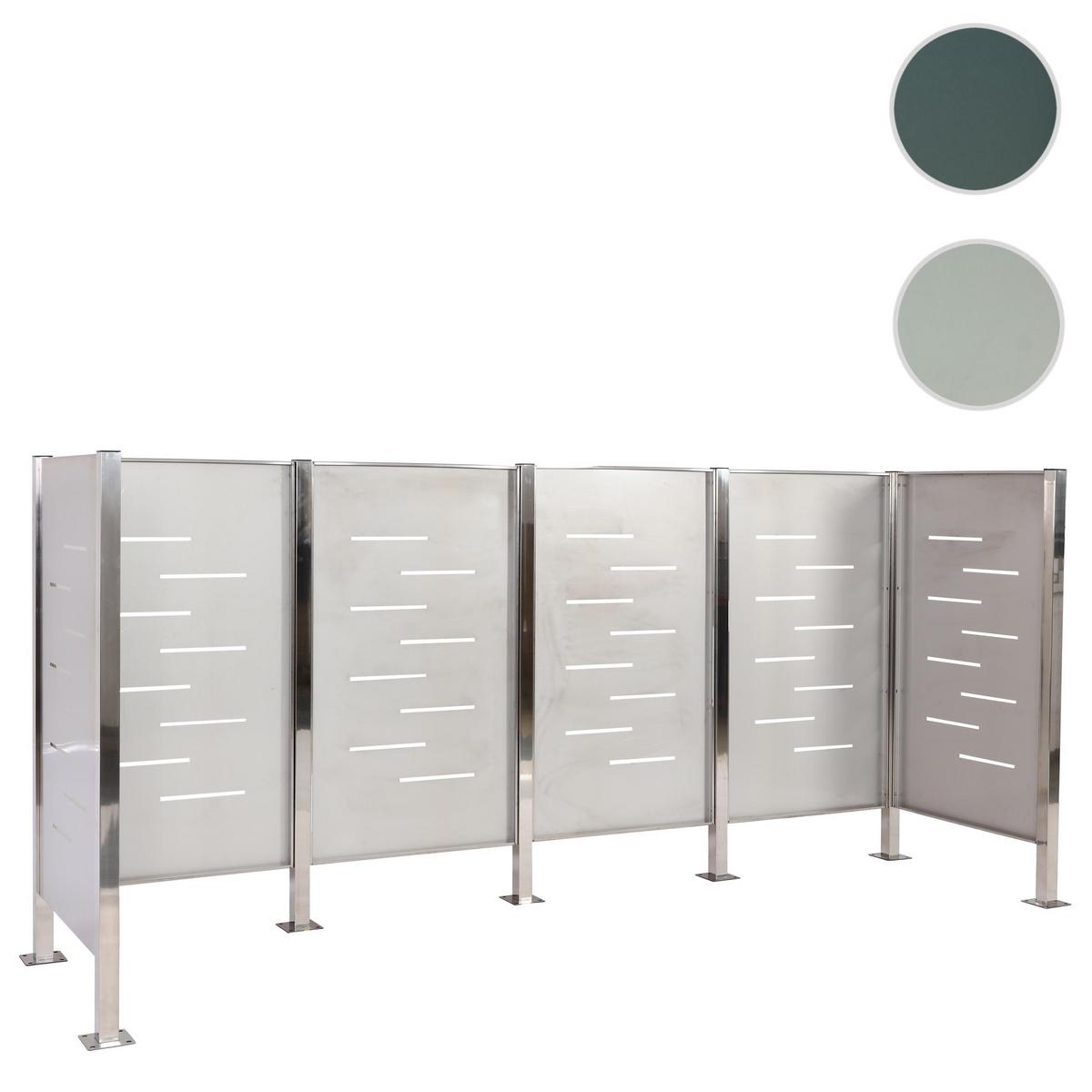 MÜLLTONNEN-ZAUN Silber - Silberfarben, Metall (325/150/85cm) - MCW