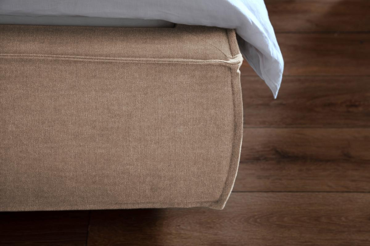 POLSTERBETT CARLO Steingrau Flachgewebe - Greige/Grau, Textil (160/200cm) - KAWOLA